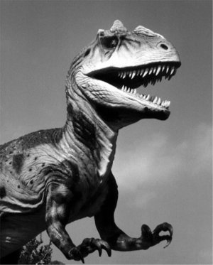 Life-size dinosaur sculpture from temporary exhibit in Austin, Texas.